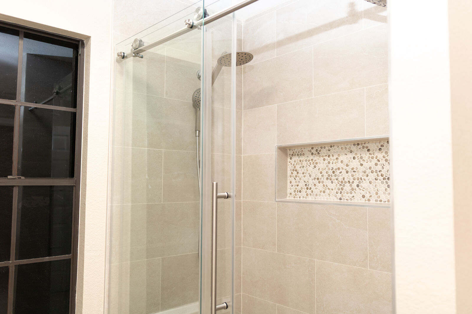 Finished tiled shower