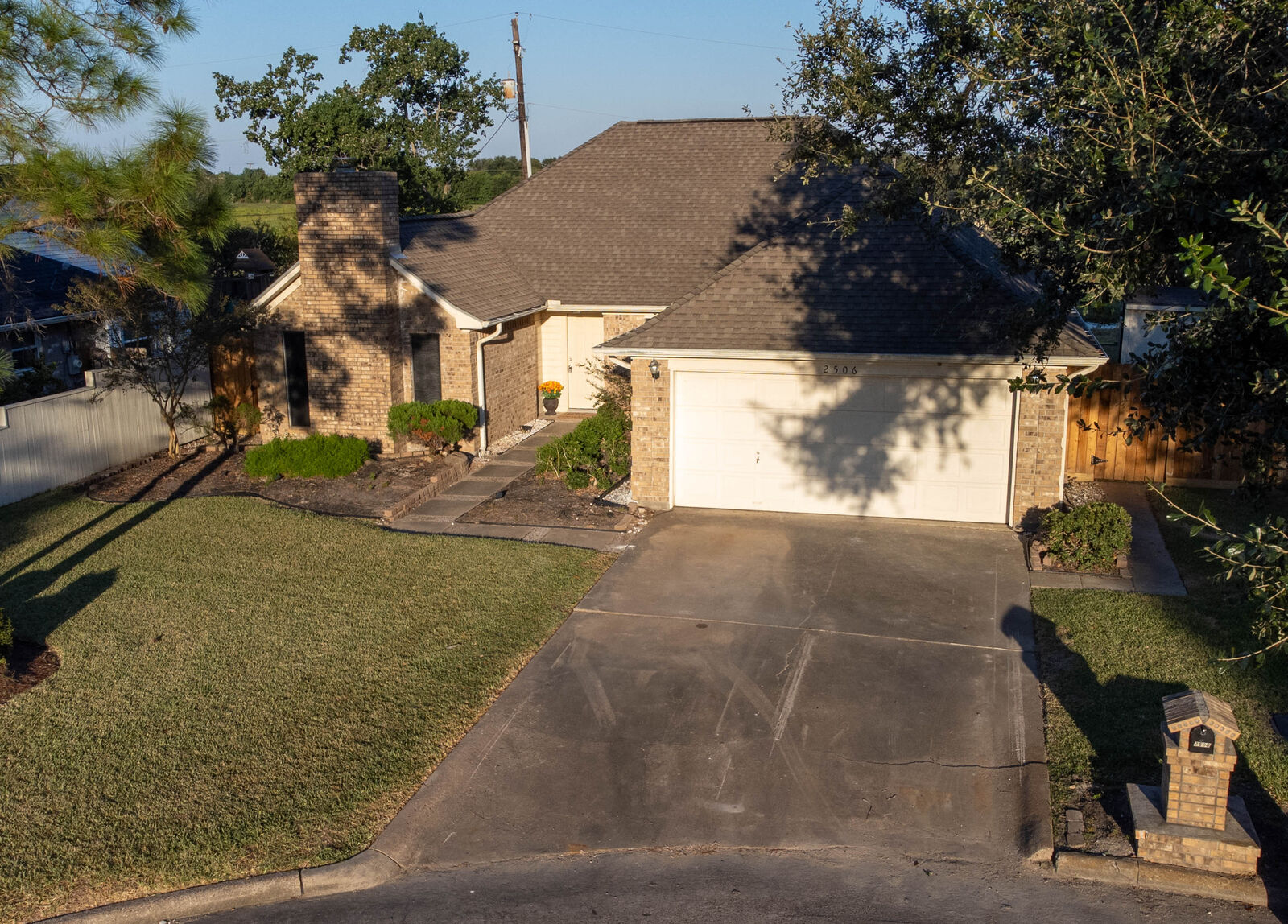 Aerial view of the home